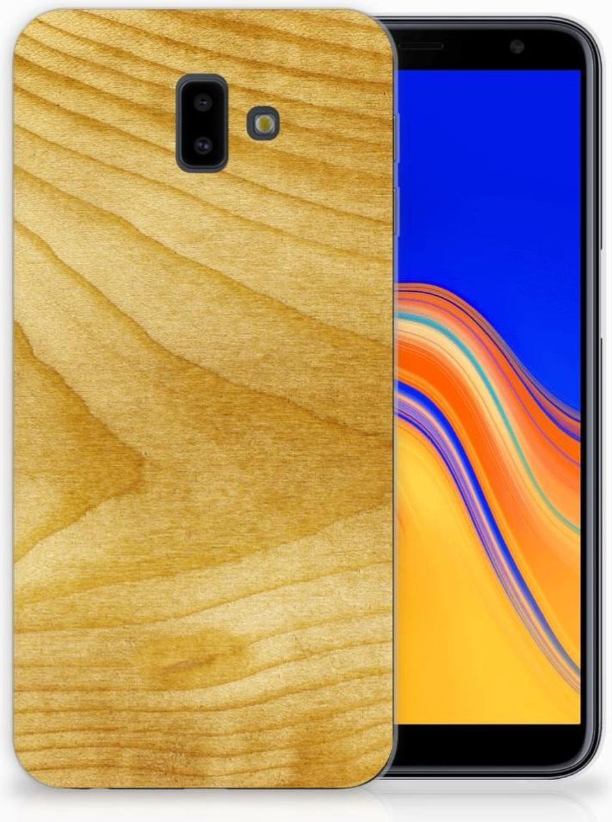 Samsung Galaxy J6 Plus (2018) Bumper Hoesje Licht Hout