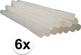 6x Lijmpistool navulling lijmpatronen / lijmstaafjes - 7,2 x 100 mm
