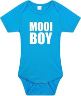 Mooiboy tekst baby rompertje blauw jongens - Kraamcadeau - Babykleding 92 (18-24 maanden)