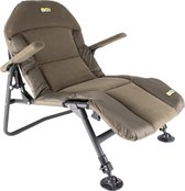 Faith Lounge Chair S - Karperstoel - Visstoel - Campingstoel - Opklapbaar - Armleuning - Fleece Zitting - Zeer Comfortabel - Groen