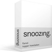 Snoozing - Flanel - Hoeslaken - Topper - Lits-jumeaux - 200x210/220 cm - Wit