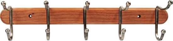 Wandkapstok Met 5 Dubbele Ophang Haken - Hangende Design Muurkapstok - Muur/Wand Kledinghaak Wardrobe - Hout /Metaal
