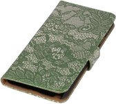 Donker Groen Lace Bookstyle Wallet Hoesje voor Nokia Lumia 830