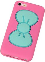 Vlinder Standing TPU Case voor iPhone 5 Roze