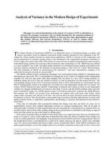 Analysis of Variance in the Modern Design of Experiments