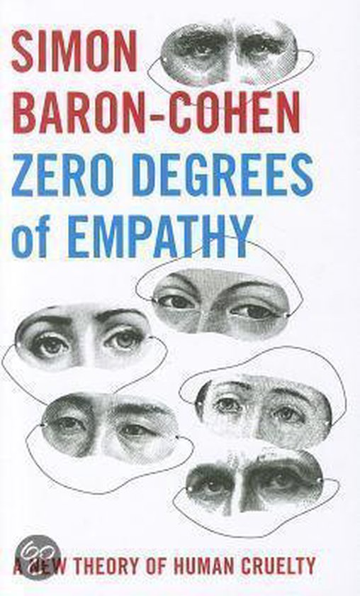Boekomslag 'Zero Degrees of Empathy' met collage van ogen bedekt door ooglapjes.
