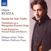 Philippe Quint & William Wolfram - Rózsa: Sonata For Solo Violin (CD)