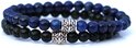 FortunaBeads Basic Set Blauw Lapis Lazuli / Groen Jasper Armbanden – Heren – Natuursteen – Large 20cm FortunaBeads Basic Set Blauw Lapis Lazuli / Groen Jasper Armbanden – Heren – Natuursteen – Large 20cm