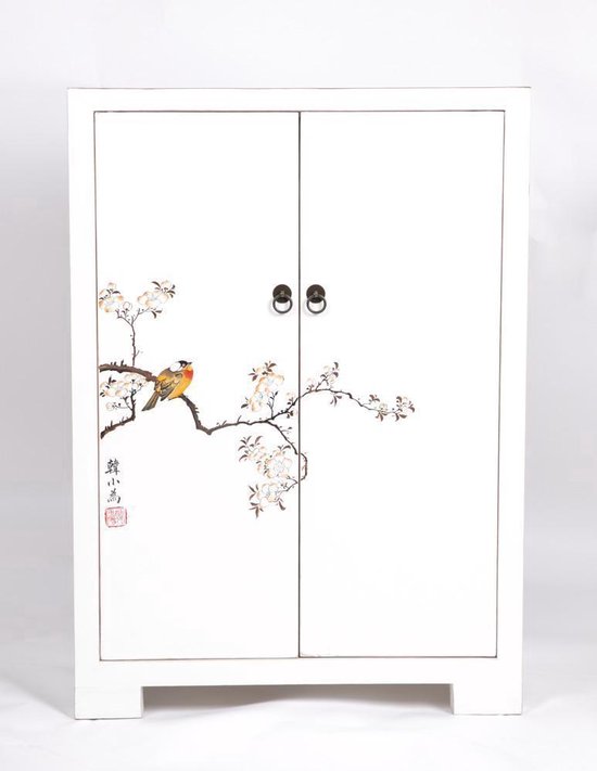 Maken preambule Additief Chinese Kast Chinese Meubelen Handgetekende Vogels Sakura Wit - Orientique  | bol.com