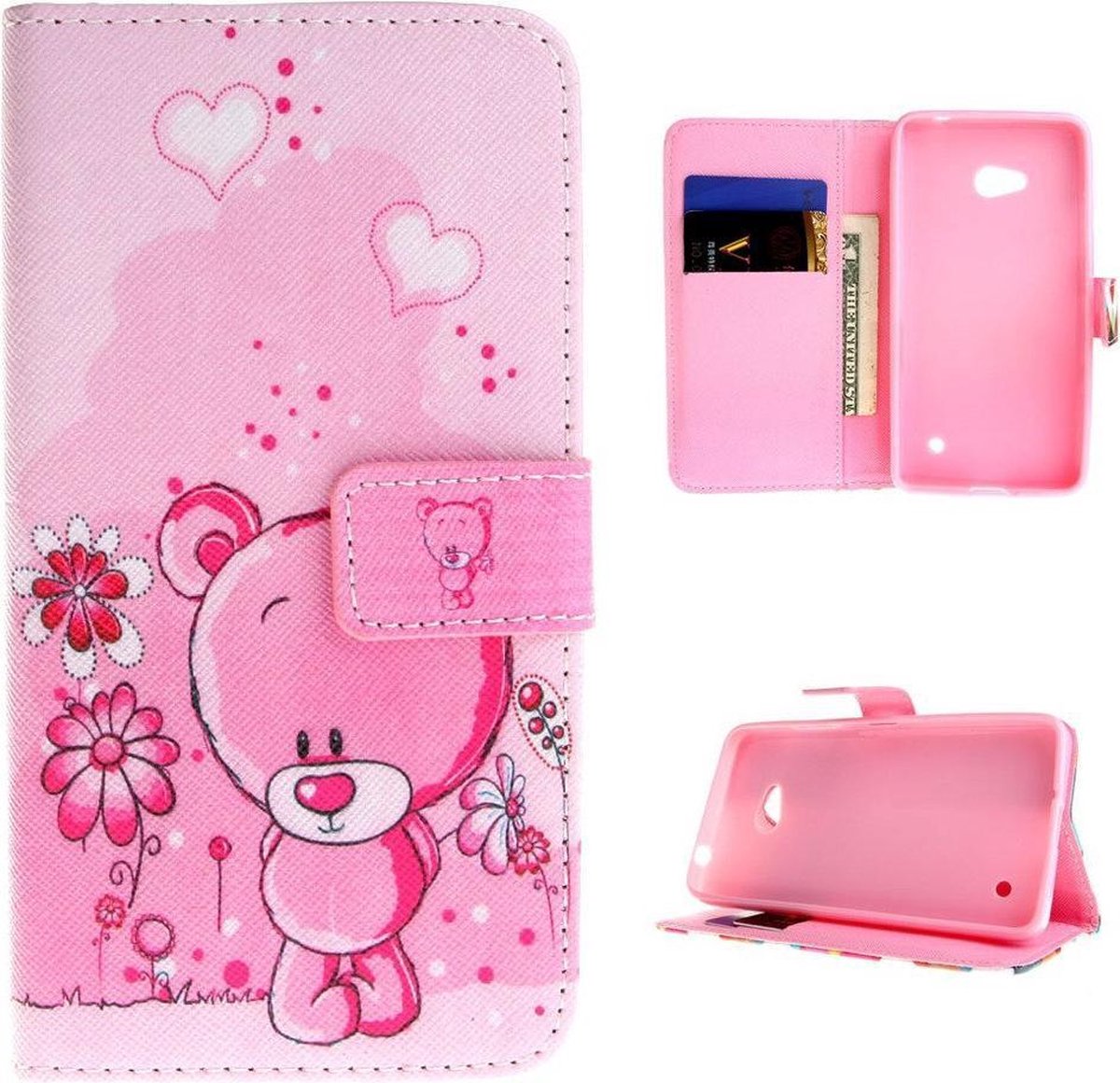 iCarer Cute bears print wallet case hoesje Geschikt voor: Microsoft Lumia 650
