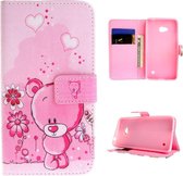 iCarer Cute bears print wallet case hoesje Microsoft Lumia 650