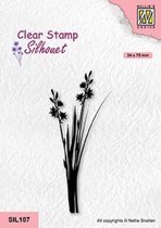 Sil107 Nellie Snellen stempel wildflowers - clearstamp flowers 20 - lavendel bloem