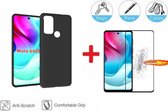 2-In-1 Screenprotector Hoesje Bescherming Protector Set Geschikt Voor Motorola Moto G60S (6.8 Inch) - Full Cover 3D Edge Tempered Glass Screen Protector Siliconen Back Hoes Cover Case - Doorz