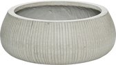 Bowl Ridged Vertical Eileen XL Cement 36x14 cm lage ronde bloempot