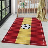 Tapis de enfants à poils courts Motif de Football Espagne Jaune