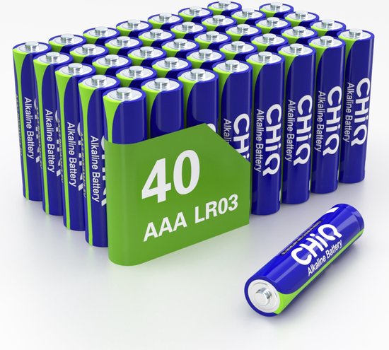 CHiQ AAA Batterijen - 40 stuks - 10 jaar houdbaar - Type AAA / LR03, 1,5 V, Alkaline