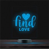 Led Lamp Met Gravering - RGB 7 Kleuren - Finde Love