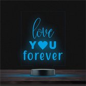 Led Lamp Met Gravering - RGB 7 Kleuren - Love You Forever