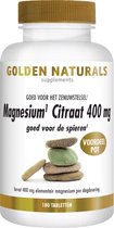 Golden Naturals Magnesium Citraat 400 mg (180 veganistische tabletten)
