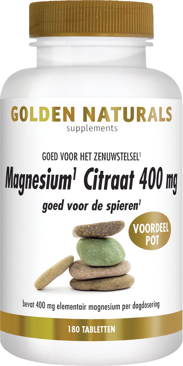 Goedkoopste Golden Naturals Magnesium Citraat 400mg (180 veganistische tabletten