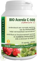 Fytostar Acerola C 500 – Voor weerstand - Vitamine C – 100% natuurlijk en vegan voedingssupplement - 30 capsules
