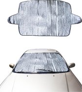 Anti vriesdeken auto - Anti ijsdeken met deurbevestiging - Metallic look - Voorruitfolie - b 1,90 m x h 0,7 m 2 stuks voor de prijs van een