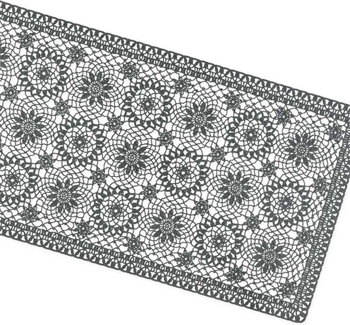Unique Living | Tafelloper Amira vinyl 40x150cm dark grey