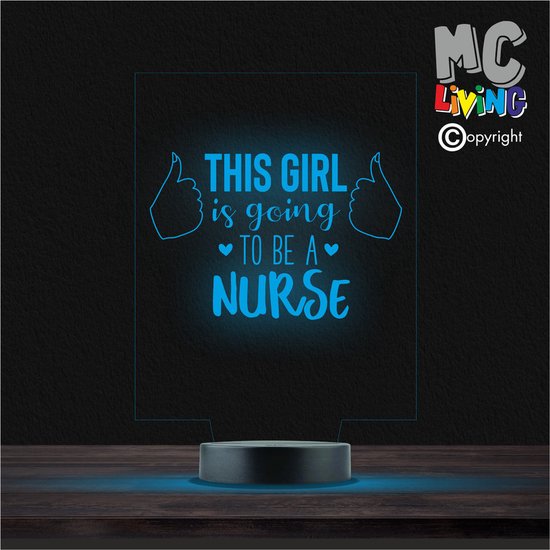 Led Lamp Met Gravering - RGB 7 Kleuren - This Girl Is Going To Be A Nurse