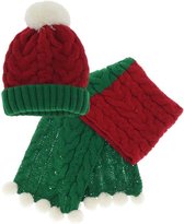 Unique Living | Winter Xmas set | muts en sjaal voor kerst | kerstmis muts en sjaal