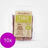 Timo Strips 100 g - Hondensnacks - 10 x Eend