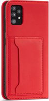 Samsung Galaxy A71 PU Leren Bookcase | Lederen Wallet Case | Telefoonhoesje | Pasjeshouder | Rood