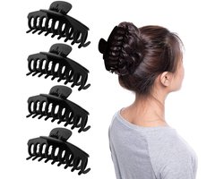 Premium Haarklemmen | 4 STUKS | Haarklem Groot | Zwart | Haarklemmen Dames | Nieuw Model |