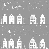 Raamstickers huisjes - herbruikbaar - Kerst - Sinterklaas - wit - Decoratie - Interieur - Kerstversiering