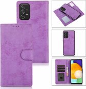 Bookcase Samsung Galaxy A52 | Hoogwaardig Pu Leren Telefoonhoesje | Lederen Wallet Case | Paars