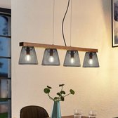 Lindby - hanglamp - 4 lichts - metaal, hout - E14 - , licht hout