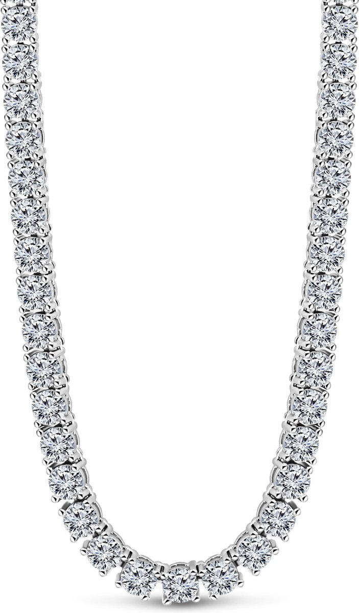 Juwelier Emo - Tennis Ketting Zilver Premium - Ronde Zirkonia stenen 3 MM - Lengte 50 CM