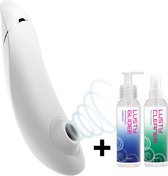 Womanizer Luchtdruk Vibrator Premium 2 White - Voordeelbundel - Met Gratis Glijmiddel en Toycleaner - Luchtdruk Stimulator - Luchtdruk Vibrator - Vibrator voor Vrouwen