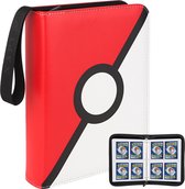 NAPI Verzamelmap Geschikt voor Pokémon - Map voor 400 Kaarten - 50 Pagina’s - 4 Pocket - Premium Kwaliteit - Rood - Box - Binder