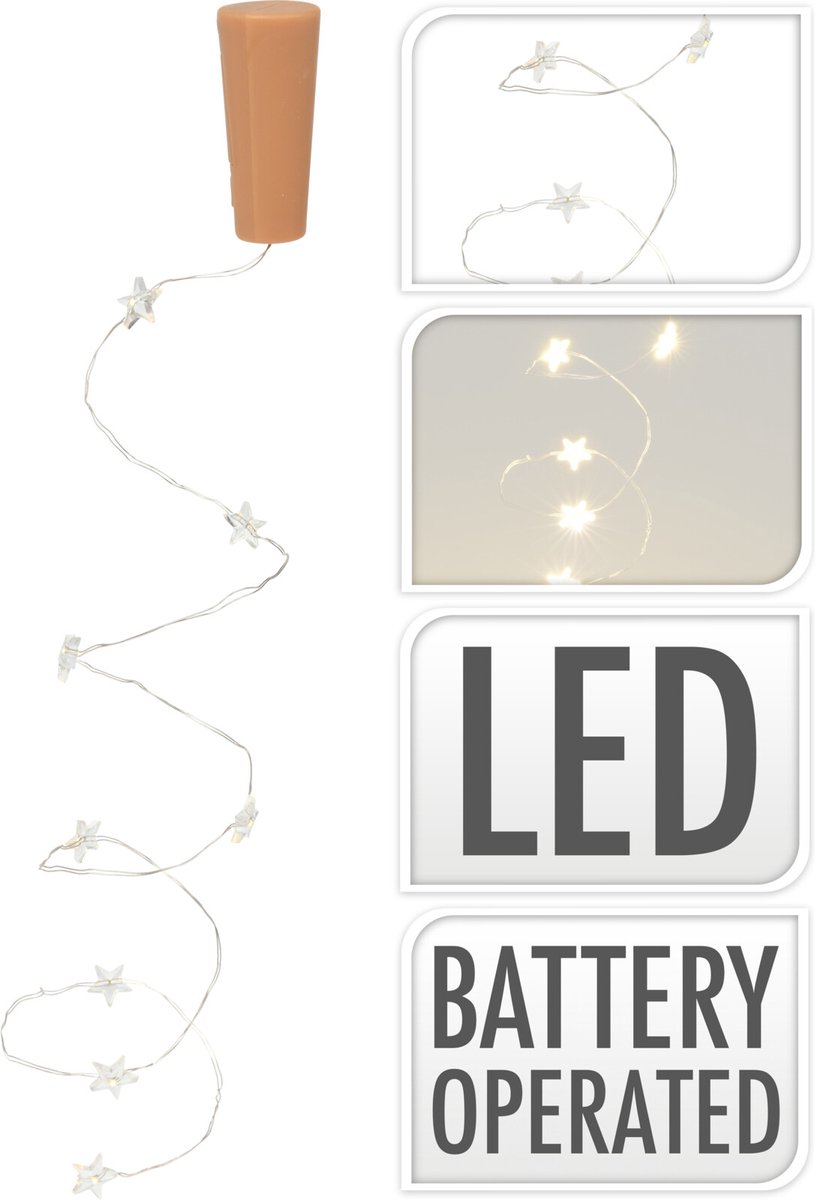 Flessenstop met 8 LED sterren