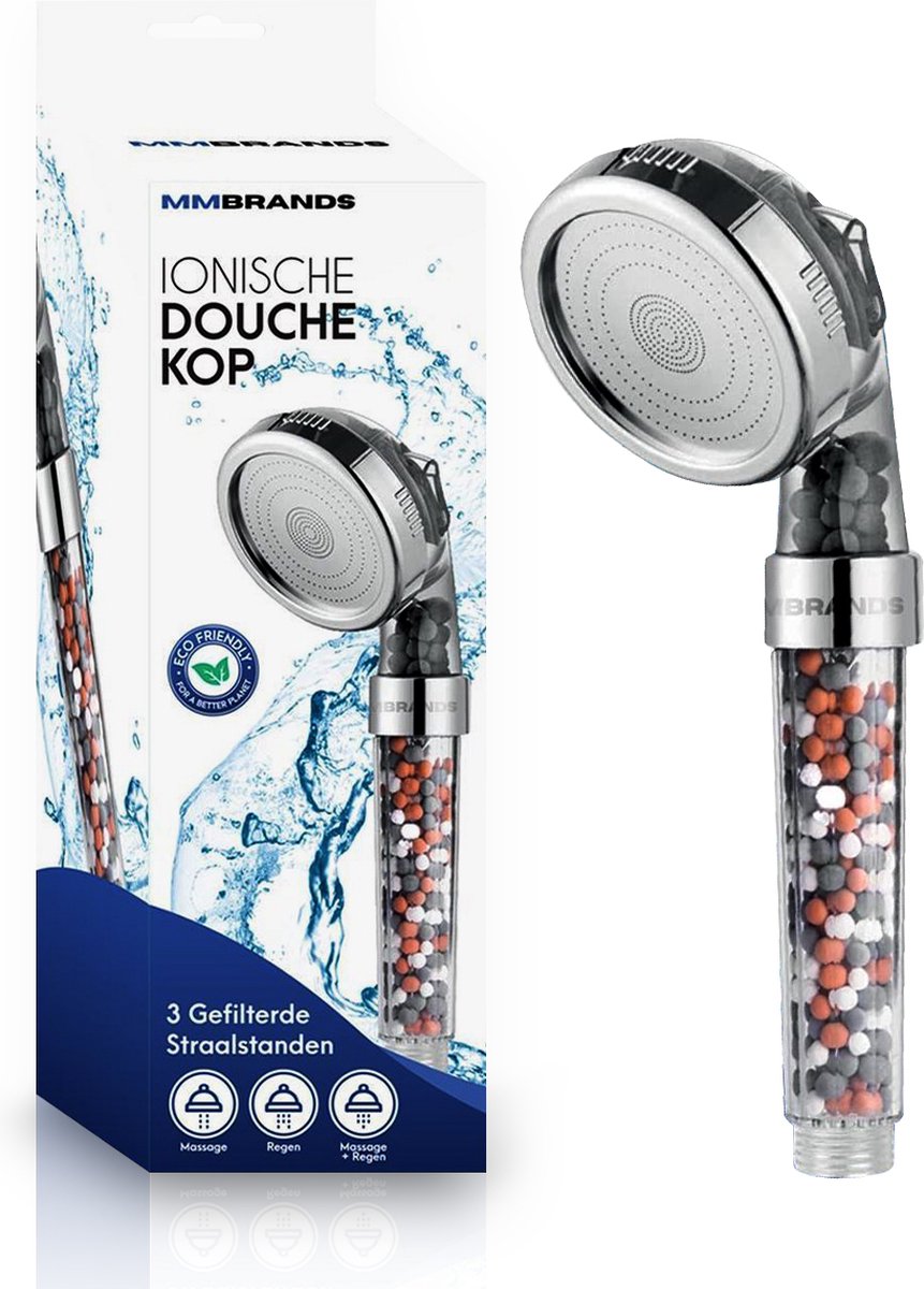 MM Brands Ionische Douchekop - Waterbesparende Douchekop - Handdouche met Hoge druk en Filter - Regendouche - MM Brands