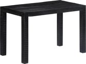 Eettafel zwart 118x60x76 cm massief mangohout