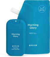 HAAN Hydrating Hand Sanitizer - Travel Spray 30ml + Refill 90ml Morning Glory Handzeep - Desinfecterend - Navulbaar