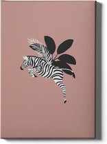 Walljar - Tropical Zebra - Muurdecoratie - Canvas schilderij