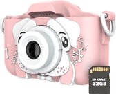 PrimePlay Digitale HD Kindercamera Met 32 GB Micro SD Card - Speelcamera - Roze Fototoestel - 2,7 inch Scherm - Vlogcamera met 1080p videofunctie