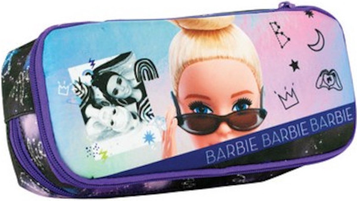 Barbie Etui Meisjes 23,5 X 10,5 Cm Polyester Paars/zwart