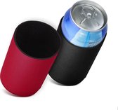 kwmobile Refroidisseur de canettes 2x Can - Pour canettes de bière et de soda - Refroidisseur pour canettes de boisson en noir / rouge - 6,5 x 10 cm