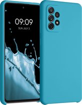 kwmobile telefoonhoesje voor Samsung Galaxy A72 - Hoesje met siliconen coating - Smartphone case in zeeblauw