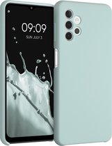 kwmobile telefoonhoesje geschikt voor Samsung Galaxy A32 5G - Hoesje met siliconen coating - Smartphone case in cool mint