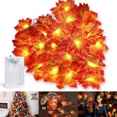 Esdoornbladeren | Herfst decoratie | LED slinger | 3 meter | 20 LEDS | Herfst, Halloween, Kerstmis | Binnen en Buiten | Waterdicht