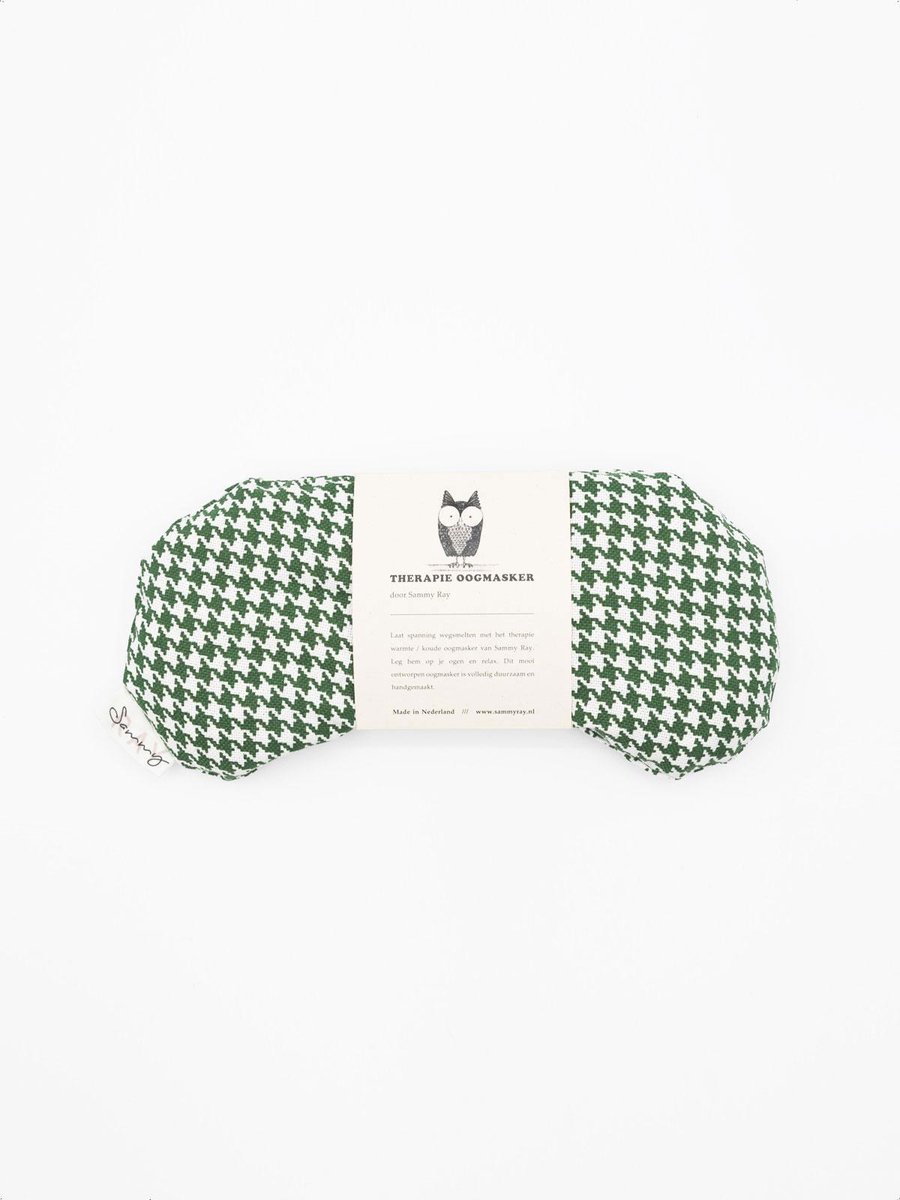 Goedkoopste Oogmasker warmtekussen - Geblokt groen - Duurzaam cadeau - Kersenpitten - Meditatiekussen - Oogkussen - Yoga - Meditatie - Ontspanning - Migraine